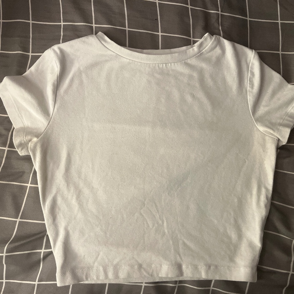 White Cropped Baby Tee